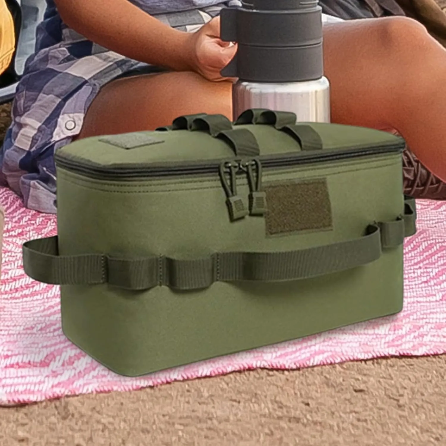 Camping Bag - Pot Carry Bag, Water-Resistant Camping Storage | Camping Stove Canister Pot Cookware Organizer, Folding durabless Travel Utensils Storage Bag For Hiking, Backpacking
