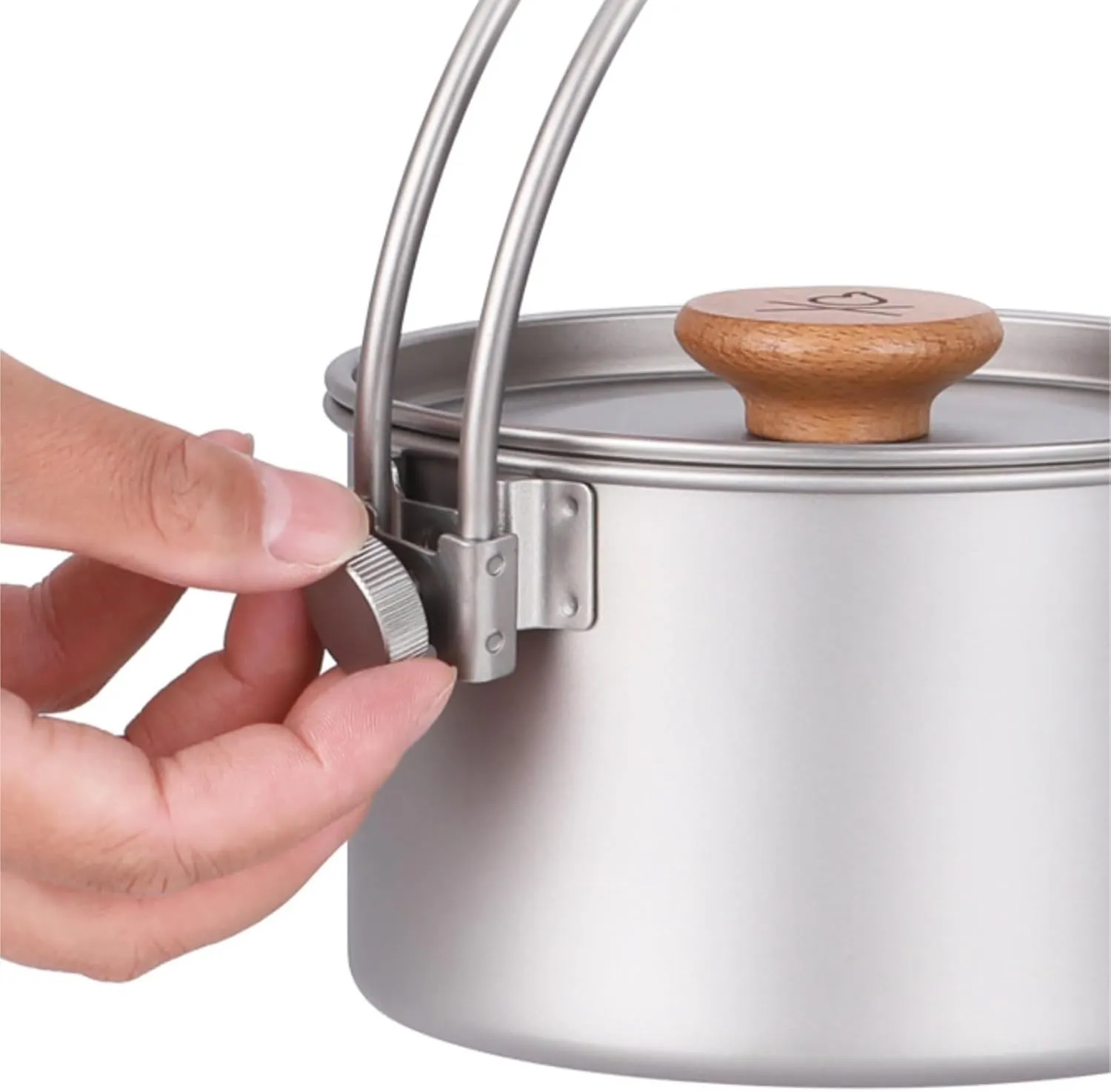 Camping Cookware, Outdoor Portable Camping Cooker with Detachable Handle Multifunctional Camping Kettle Pot Portable Stove