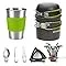 Camping Cookware Stove Carabiner Canister Stand Tripod & Stainless Steel Cup