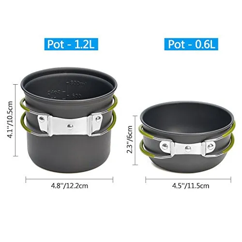 Camping Cookware Stove Carabiner Canister Stand Tripod & Stainless Steel Cup