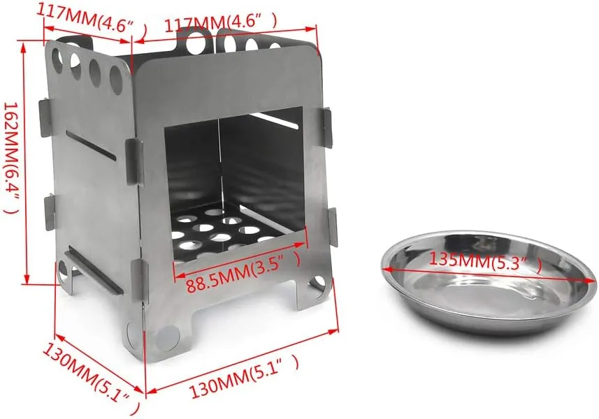 Camping Cookware Wth Stove Set, Non-Stick Lightweight Stainless Steel Pot Pan Set For Camping, Backpacking, Tailgating, RVs,Outdoor Cooking and Picnic