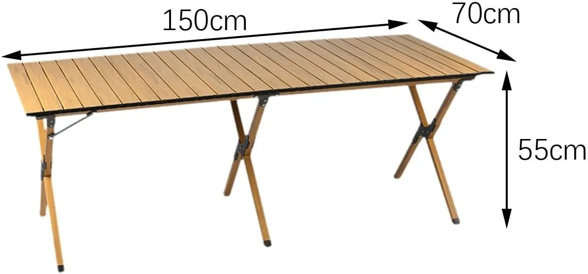 Camping Folding Table Foldable Picnic Table Furniture Compact Portable Outdoor Table for Picnic Balcony Beach Outdoor Kitchen, 150cm Double Layer, multi