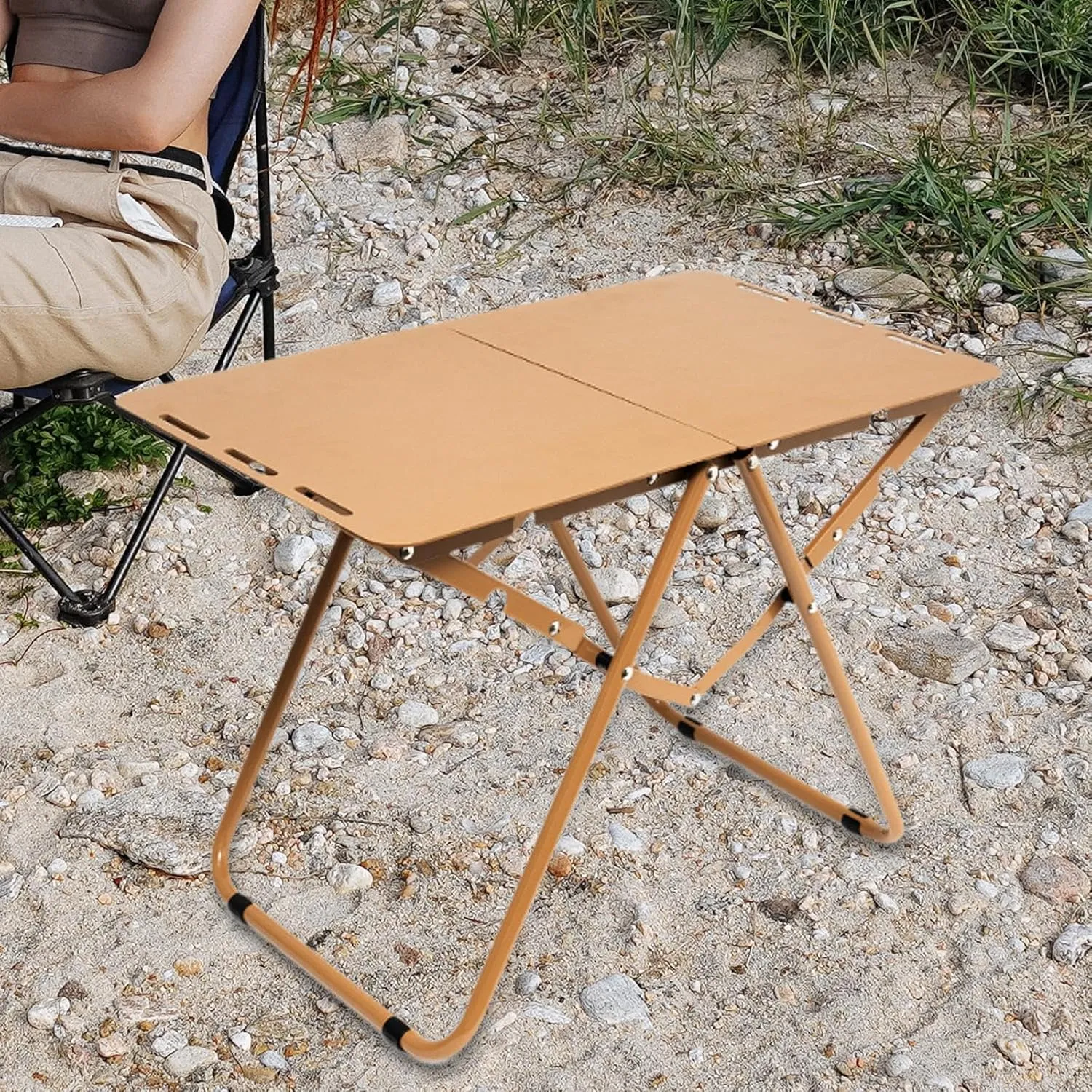 Camping Folding Table for 1-2 Persons Portable Fold up Camp Dining Table Picnic Table for Dining Outdoor Camping Hiking Party