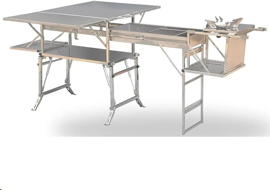 Camping Folding Table Portable Mobile Kitchen Outdoor Stove One Box Storage Self-Driving Tour Camping Equipment Multifunctional Table Easy to Carry for Outdoor Picnic Beach, Style 4