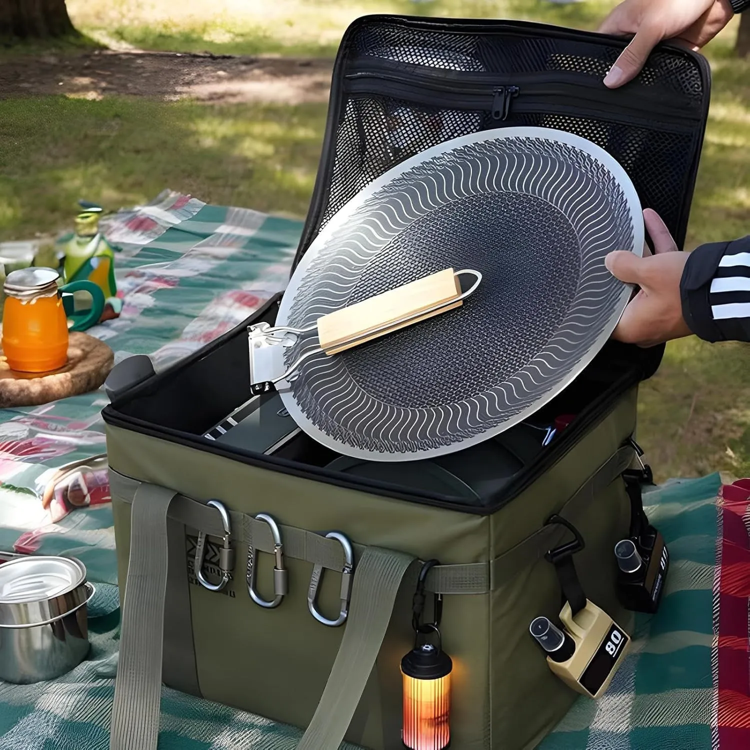 Camping Gear Organizer - Insulated Camping Bag,Waterproof Kitchen Equipment Carrying Solution for Tents Traveling Picnic Backpacking Hiking Adventure