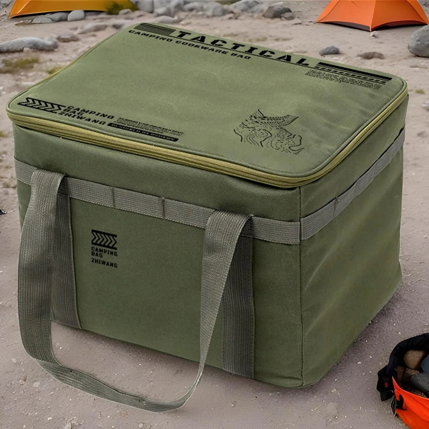 Camping Gear Organizer - Insulated Camping Bag,Waterproof Kitchen Equipment Carrying Solution for Tents Traveling Picnic Backpacking Hiking Adventure