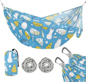Camping Hammock Outdoor Hammocks for Outside Cheeses Milk Beach Trees Portable Lightweight with Pockets Tree Straps Indoor