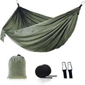 Camping Hammock - Travel Hammock with 2 Tree Straps, Double Hammock, Durable Nylon Parachute Portable Hammock for Outdoor Hiking Backpacking Yard