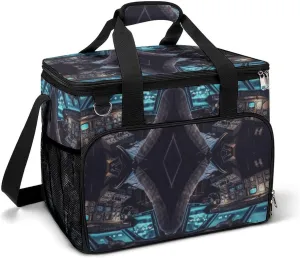 Camping Ice Pack, Airplane Print Insulated Cooler Bag Large Capacity Ice Pack Portable Camping Cooler Outdoor Picnic Cooler, style