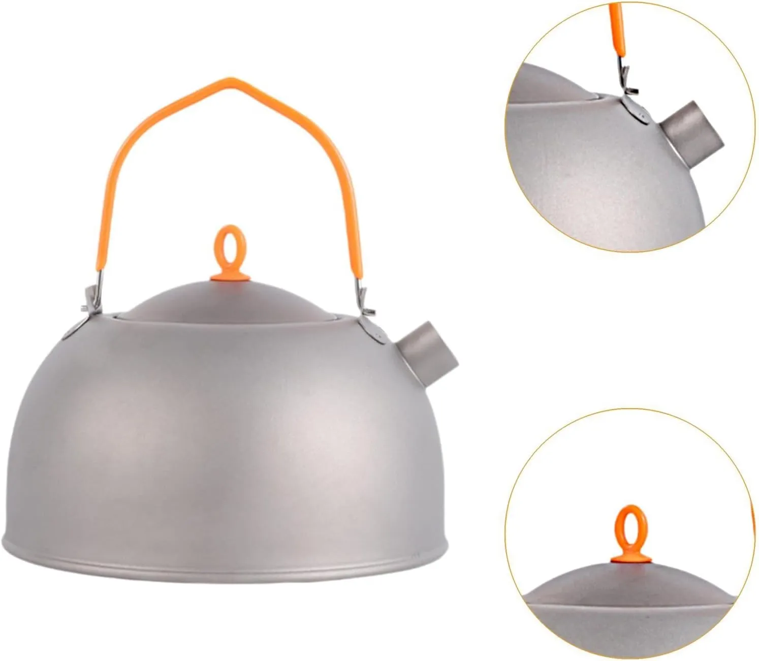 Camping Kettle Titanium Kettle Drinkware Camp Kettle Compact Coffee Tea Pot Tea Kettle for Picnic Travel Backpacking Hiking, 400ml