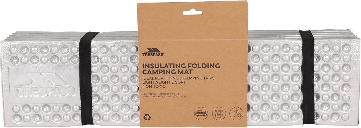 Camping Mat Foldy - Insulated Folding Outdoor Mat, Foldable Mattress Camping Accessories, Non Toxic Polyethylene Foam Camping Bed, Bed Roll Unfolded Size 180cm x 60cm