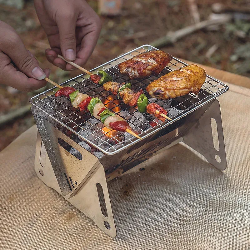 Camping Mini Barbecue Stove Portable Folding Card Furnace Garden Outdoor Picnic Charcoal Stove Burner Incinerator Heater 화목난로