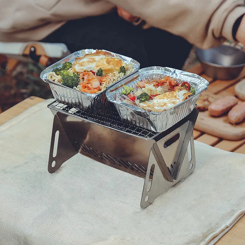 Camping Mini Barbecue Stove Portable Folding Card Furnace Garden Outdoor Picnic Charcoal Stove Burner Incinerator Heater 화목난로