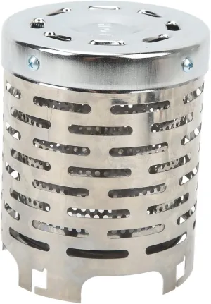 Camping Mini Heater Cover Portable Stainless Steel Camping Tent Heating Cover with Handle Mesh Bag for Hiking Traveling Silver