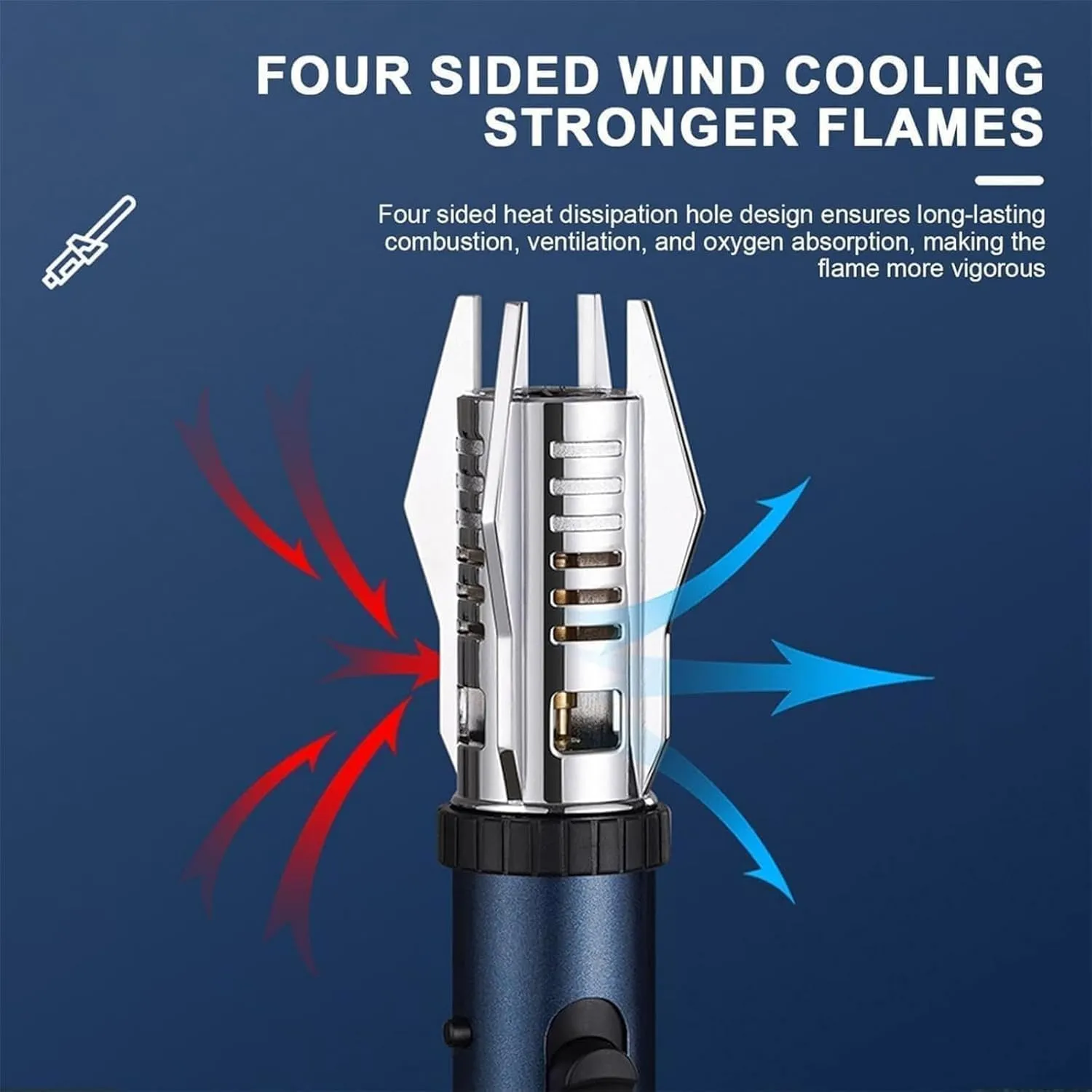 Camping Outdoor Windproof Straight Flame Lighter, 2025 New Lightsaber Torch, Repertoire Lighter for Campfire (Black Blue)