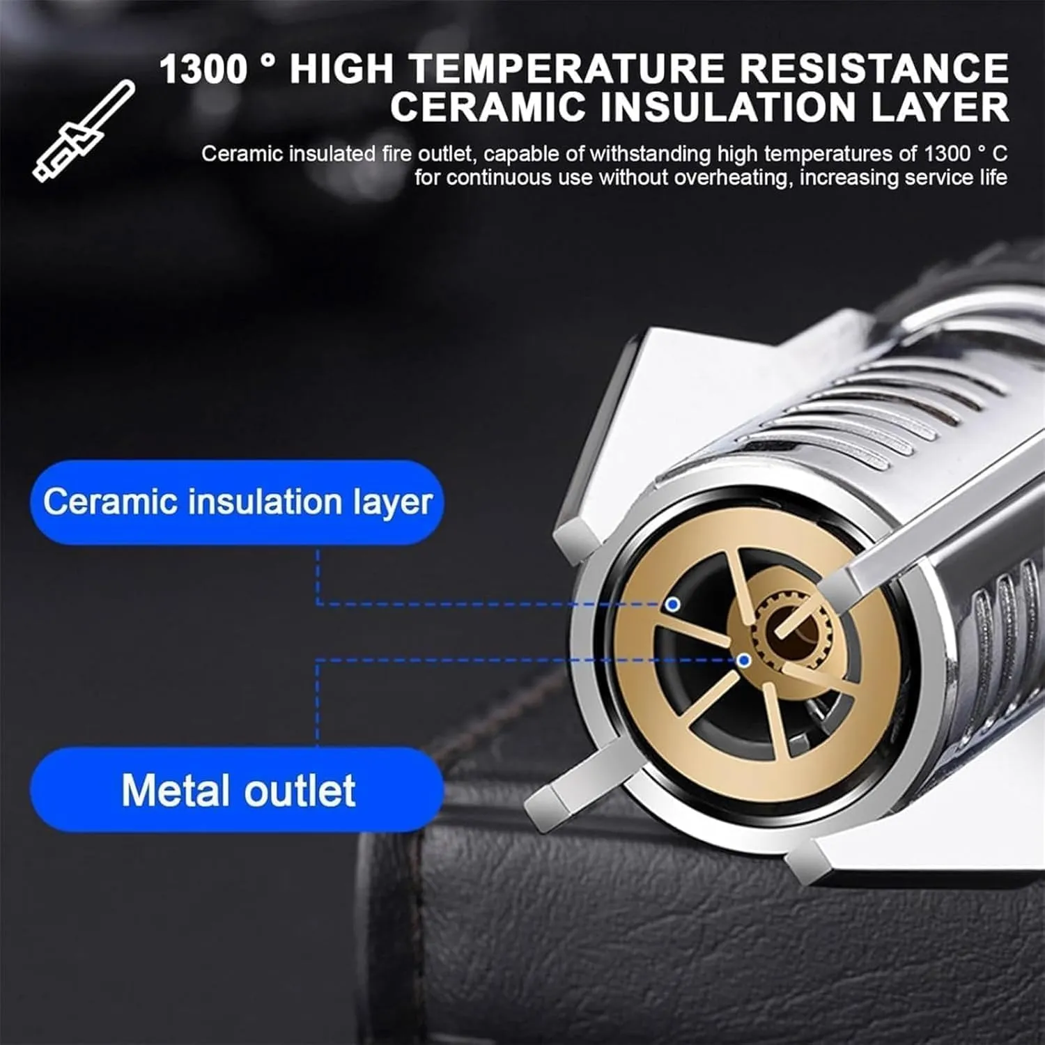 Camping Outdoor Windproof Straight Flame Lighter, 2025 New Lightsaber Torch, Repertoire Lighter for Campfire (Black Blue)