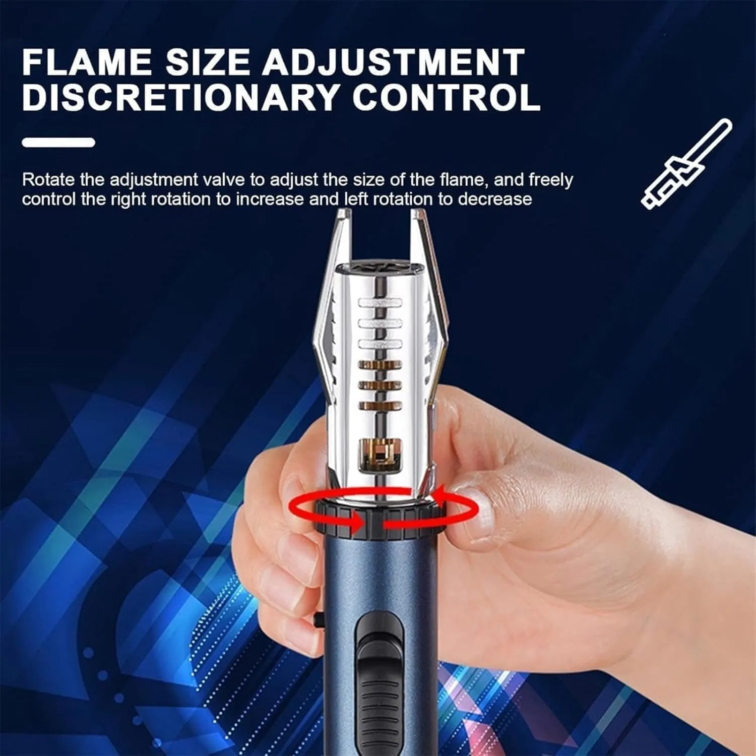 Camping Outdoor Windproof Straight Flame Lighter, 2025 New Lightsaber Torch, Repertoire Lighter for Campfire (Black Blue)