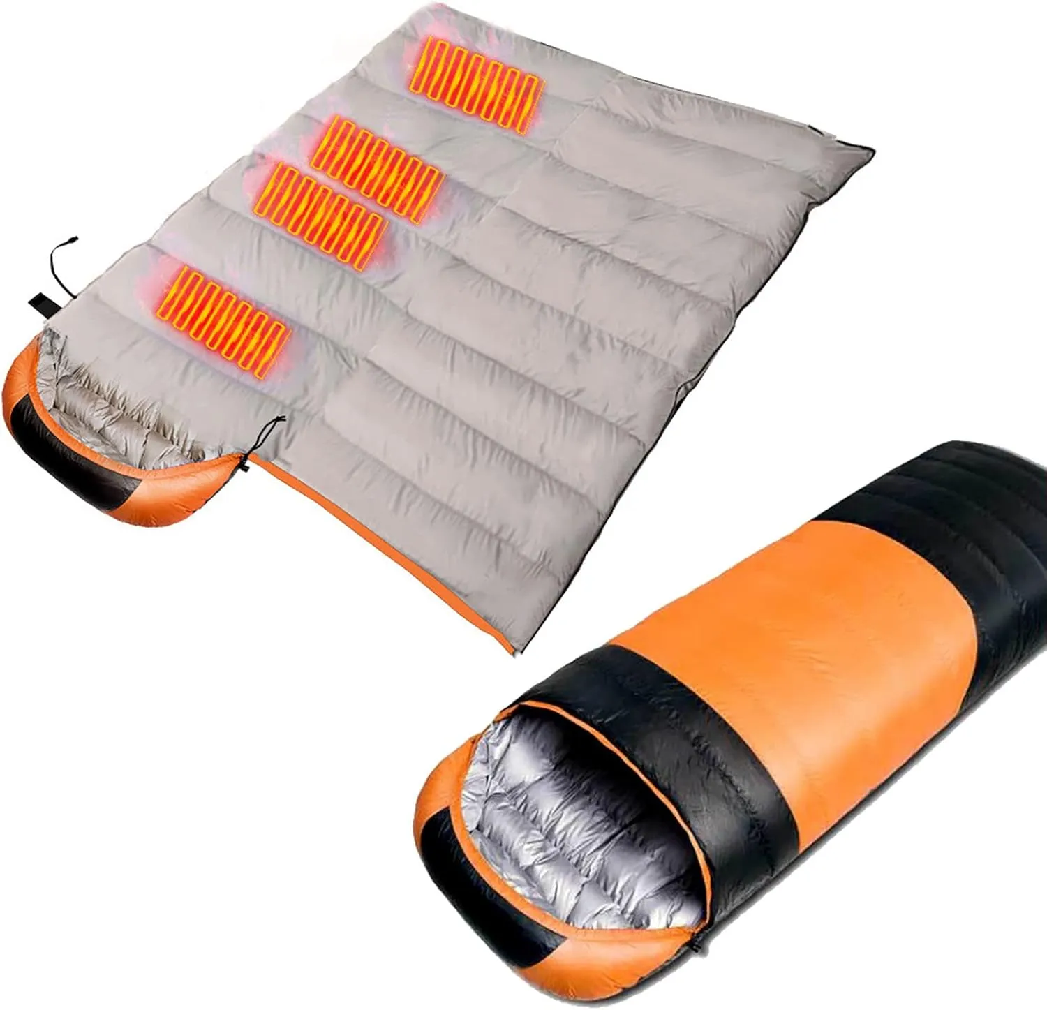 Camping Sleeping Bag,Heated Sleeping Bag 3-4 Season Warm/Cool Weather,JoyFishing Fall Lightweight Waterproof Sleeping Bags for Adults Kids,Outdoors Camping Bed Traveling Gear Equipment