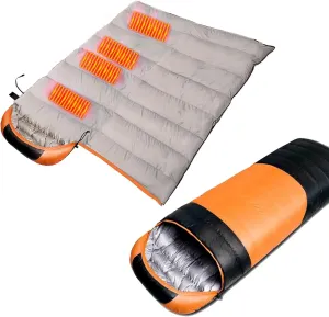 Camping Sleeping Bag,Heated Sleeping Bag 3-4 Season Warm/Cool Weather,JoyFishing Fall Lightweight Waterproof Sleeping Bags for Adults Kids,Outdoors Camping Bed Traveling Gear Equipment