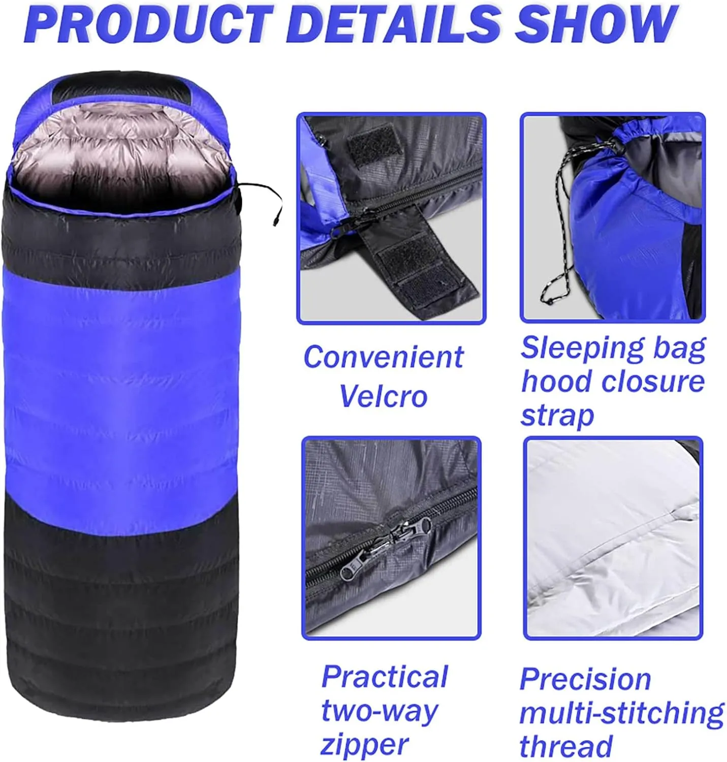 Camping Sleeping Bag,Heated Sleeping Bag 3-4 Season Warm/Cool Weather,JoyFishing Fall Lightweight Waterproof Sleeping Bags for Adults Kids,Outdoors Camping Bed Traveling Gear Equipment