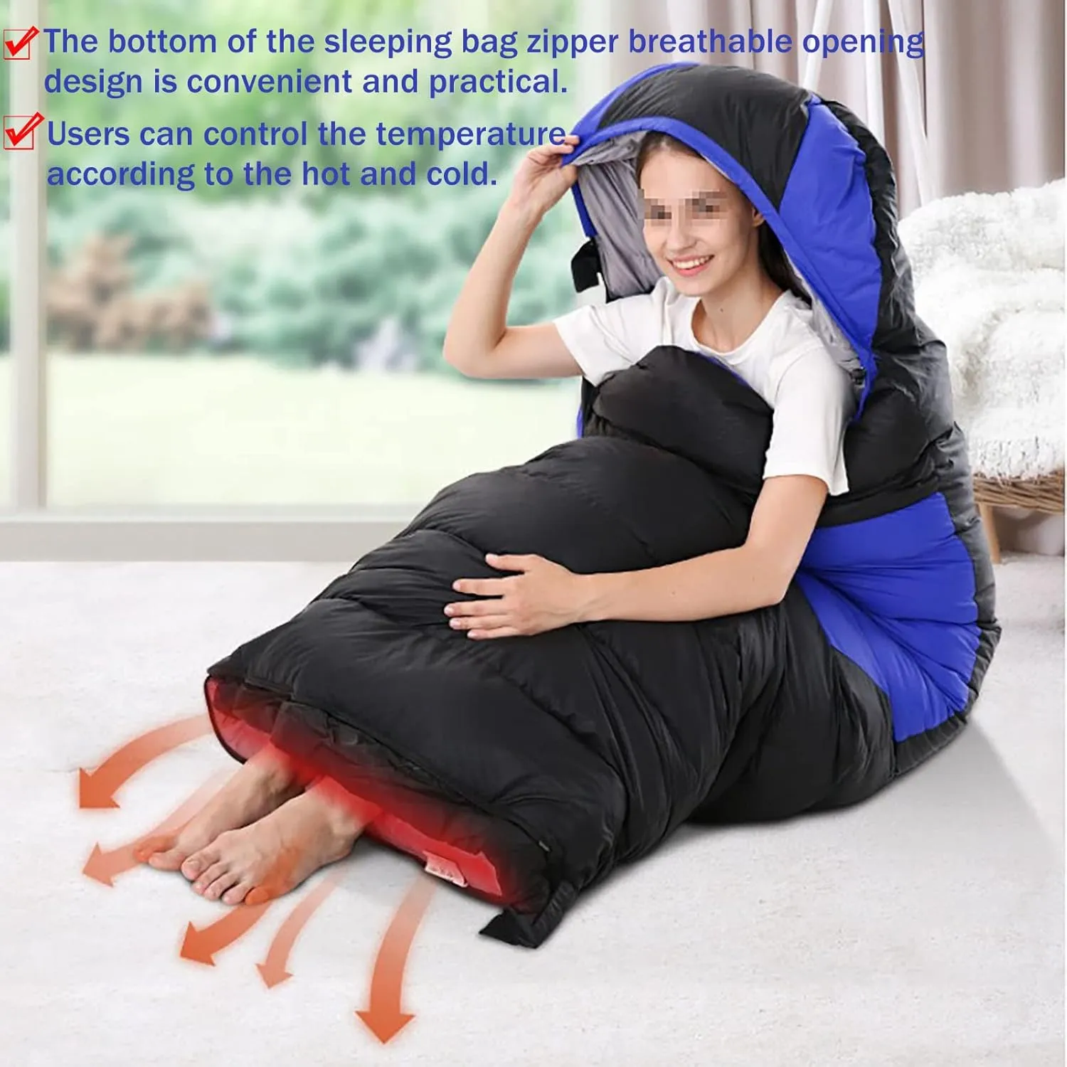 Camping Sleeping Bag,Heated Sleeping Bag 3-4 Season Warm/Cool Weather,JoyFishing Fall Lightweight Waterproof Sleeping Bags for Adults Kids,Outdoors Camping Bed Traveling Gear Equipment