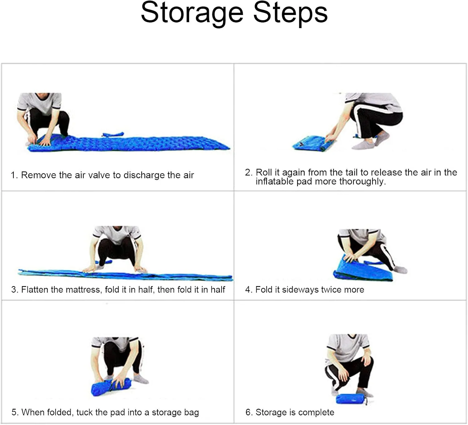 Camping Sleeping Pad Mat, Lightweight Inflatable Cushion Mattress, Sturdy 40D Nylon Fabric, TPU Laminate, Comfortable for Tent Hiking Travel, Easy to Store with Storage Bag (Peacock Blue)