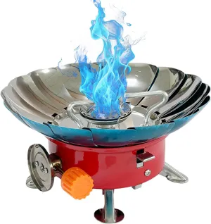 Camping Stove, Backpacking Stove - Portable Folding Camp Stove - Aluminum Alloy, Adjustable Compact Burner Equipment for Picnic, BBQ, Tail, Outdoor Activities
