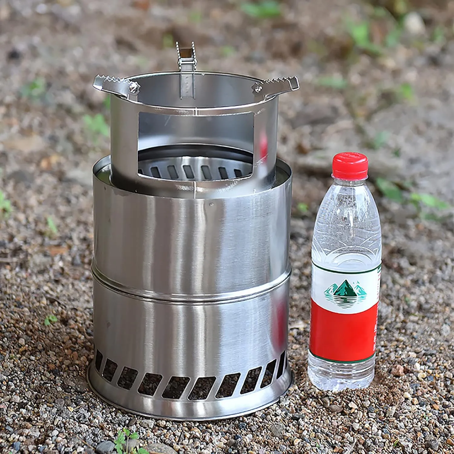 Camping Stove Outdoor Wood Stove Stainless Steel Outdoor Cooking Wood Burning Stove Foldable Portable Backpacking Alcohol Stove Hiking Picnic BBQ