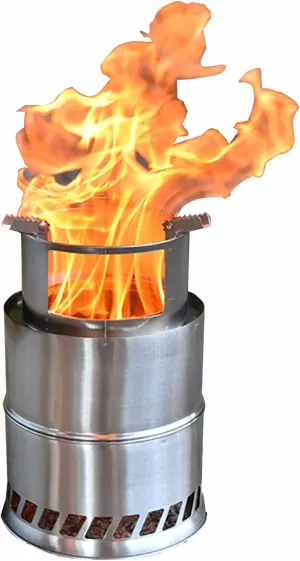 Camping Stove Outdoor Wood Stove Stainless Steel Outdoor Cooking Wood Burning Stove Foldable Portable Backpacking Alcohol Stove Hiking Picnic BBQ