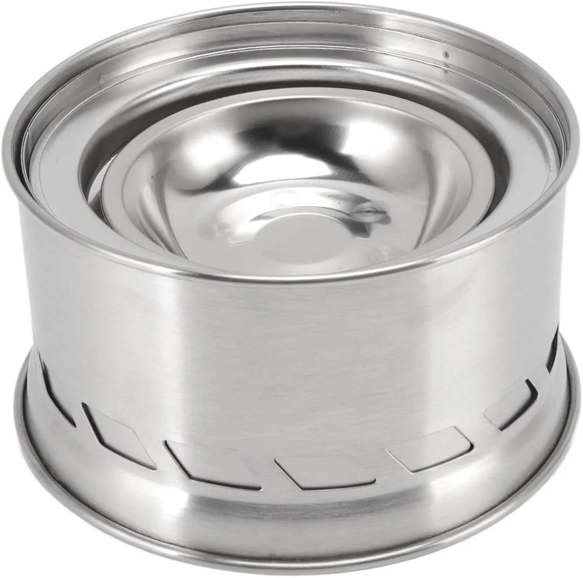 Camping Stove, Stainless Alcohol Stove, Alcohol Burner Steel Combustion Holes High Temperature Resistance Compact with Storage Bag for Hiking (Tall Stand)