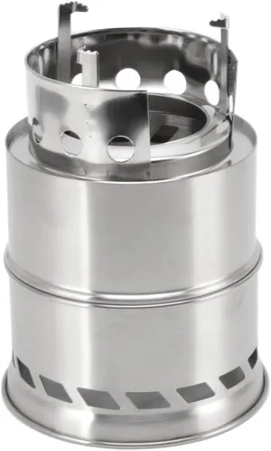 Camping Stove, Stainless Alcohol Stove, Alcohol Burner Steel Combustion Holes High Temperature Resistance Compact with Storage Bag for Hiking (Tall Stand)