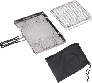 Camping Stove Toaster, Stainless Steel Portable Foldable Stable Structure Gas Toaster for Outdoor Stovetop Camping,Foldable Portable Stable Outdoor Stovetop Toaster