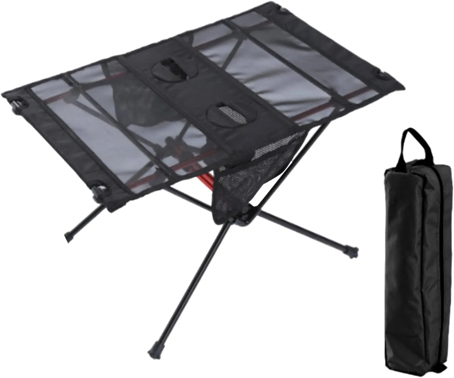 Camping Table, Folding Camping Table, Compact Folding Beach Table,Adjustable Folding Table, Collapsible Table with 2 Cup Holders, Aluminum Camping Table, Garden Table Balcony Travel Table for Garden