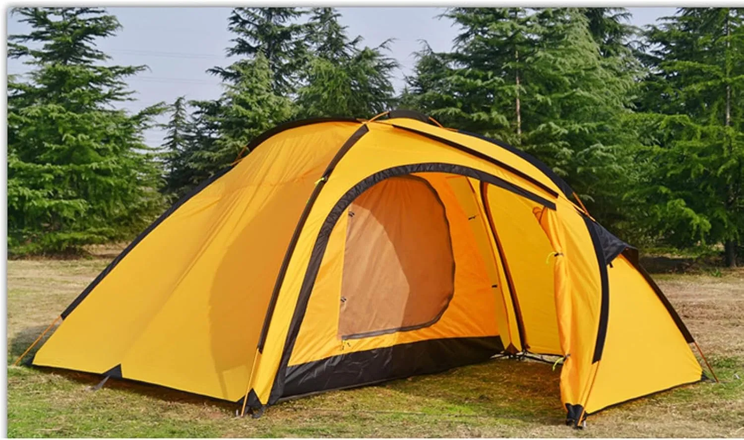 Camping Tent 3-4 People a Large Outdoor Aluminum Pole Double Layer Camping Tent 4seasons Waterproof Windproof