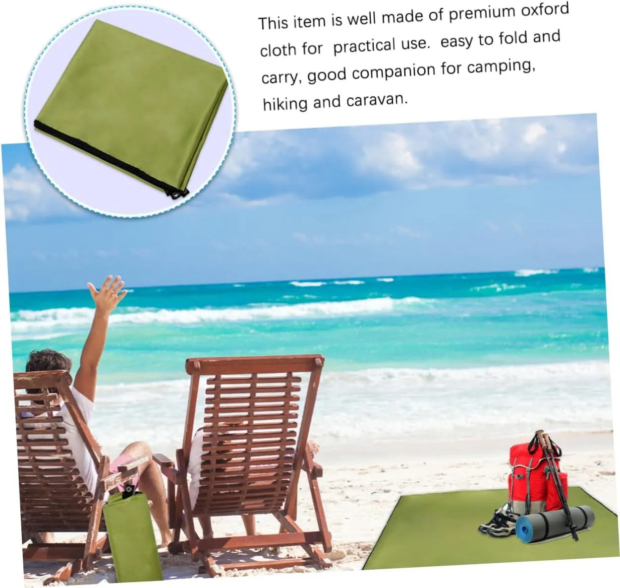 Camping Tent Ground Mat 1pc Oxford Cloth Blanket Portable Outdoor Rug Beach Camping Pad