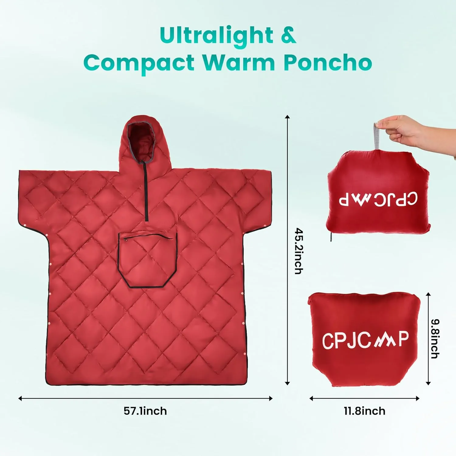 Camping Wearable Hoodie Blanket |Poncho Ultralight Sleeping Bag Adult, Ideal for Outdoors, Stadium, Camping,Backpacking