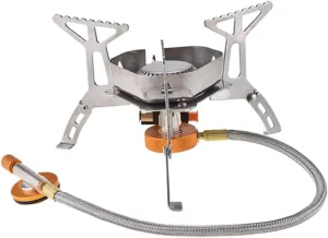 Camping Windbreak Burner Portable Gas Stove Brass Connector Electronic Ignition Cooker Alloy Windproof Net Compact Storage