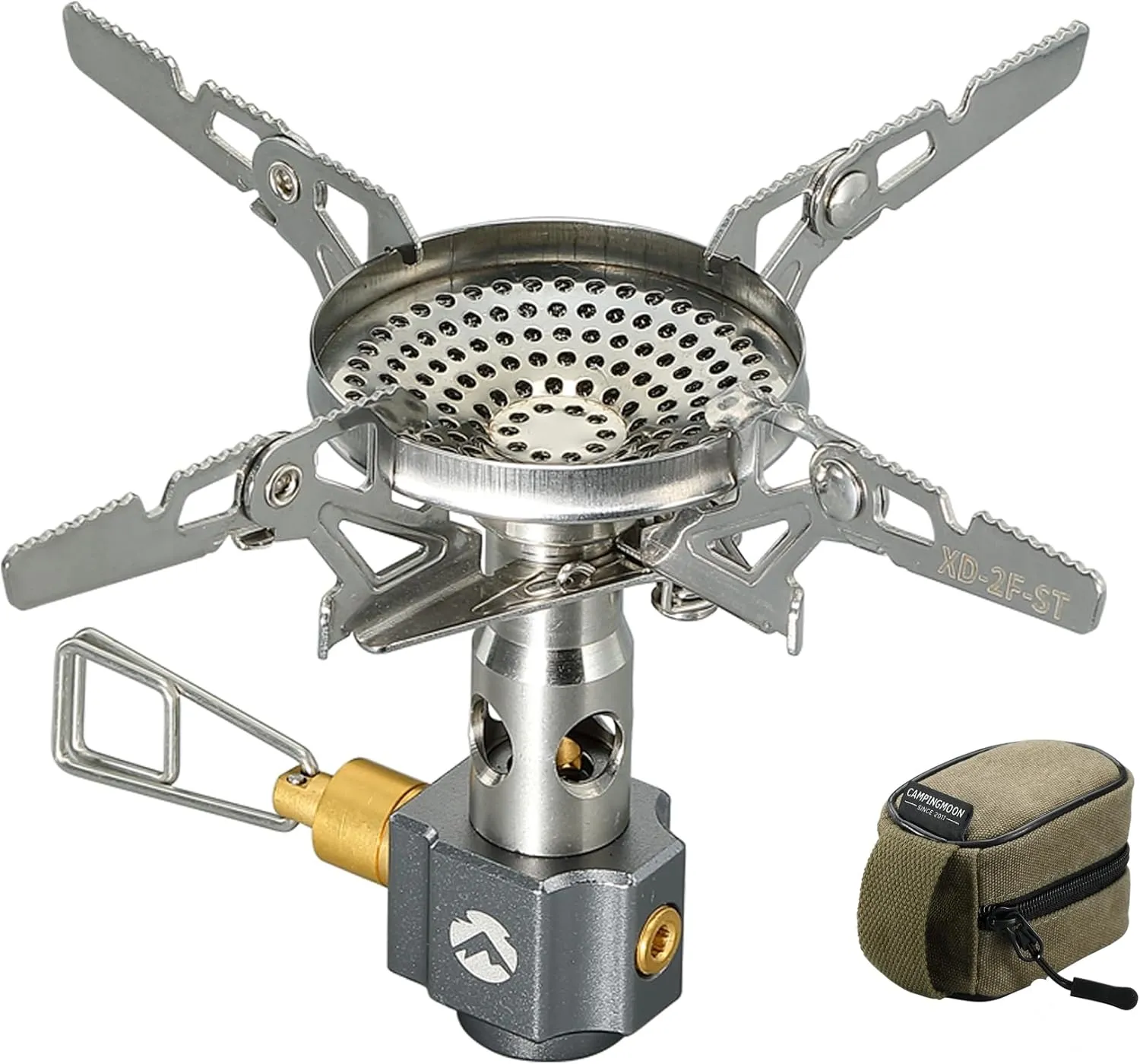 CAMPINGMOON Canister Stove Compact Foldable w/Micro Regulator 4Flex w/o igniter XD-2-NE