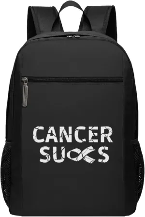 Cancer Sucks Travel Laptop Backpack, Business Anti Theft Slim Sturdy Laptops Backpacks, College Computer Bag Gift for Men & Women Fits 17 Inch Notebook,Black