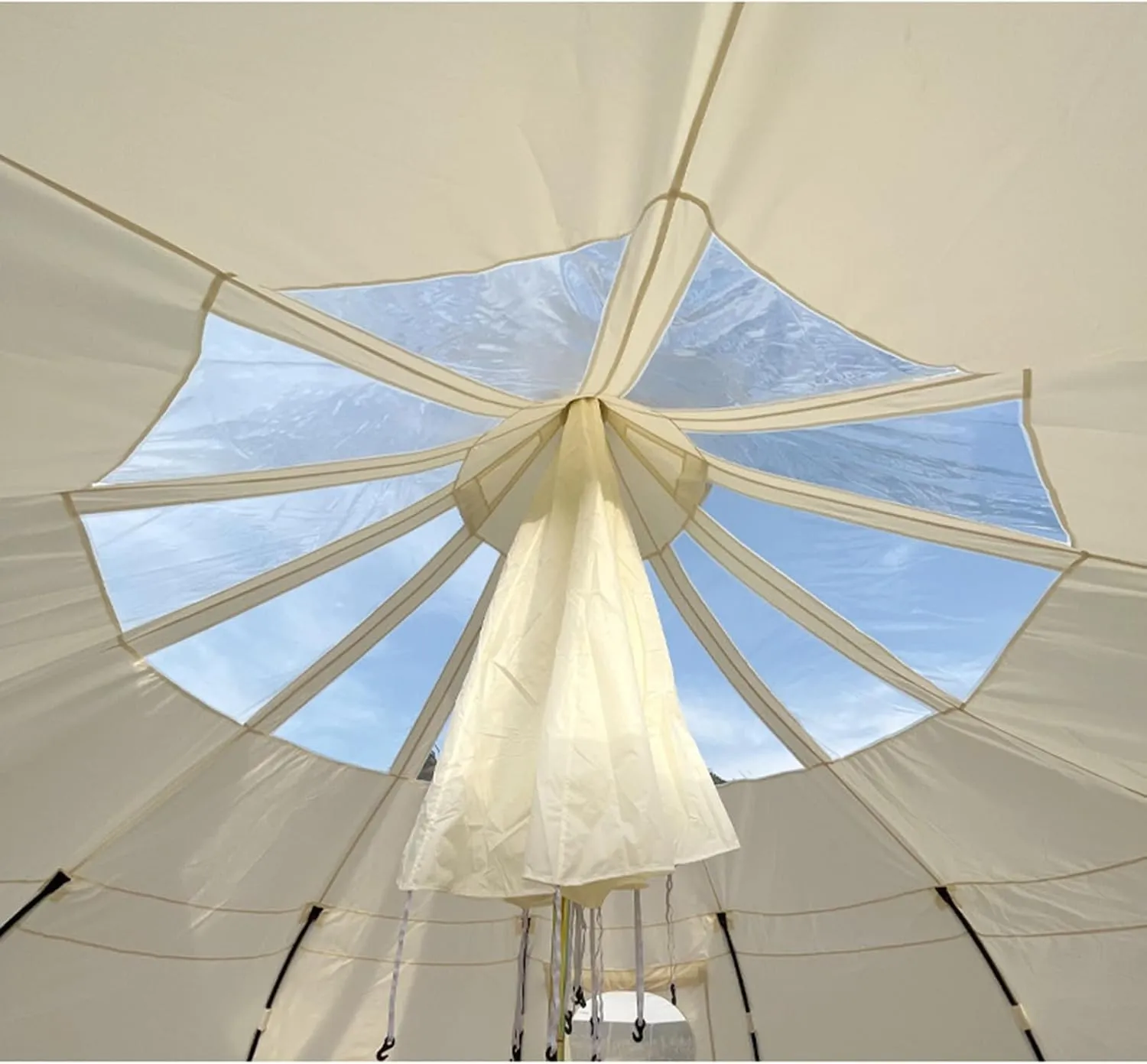 Canvas Bell Tent w/Stove Jack - Luxury All Season Camping Tent Outdoor Yurt Tent 8-10 Person for Family Outdoor Camping, Hunting Party Group Activities