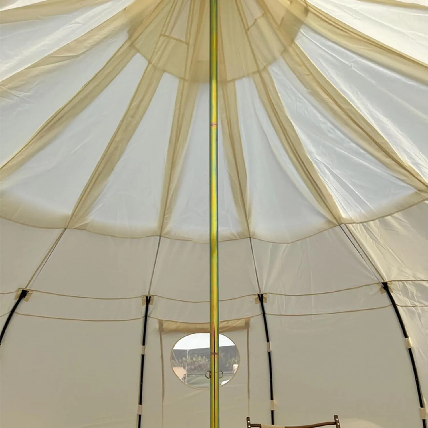 Canvas Bell Tent w/Stove Jack - Luxury All Season Camping Tent Outdoor Yurt Tent 8-10 Person for Family Outdoor Camping, Hunting Party Group Activities