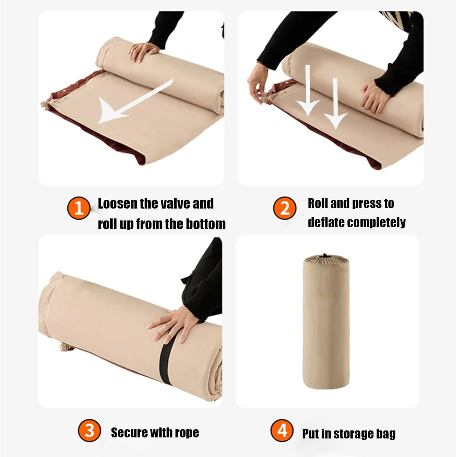 Car Air Mattress Foldable for Audi S4 B8 Avant Wagon 2008-2016, Back Seat Camping Bed Breathable Airbed Auto-Inflation Without Air Pump SUV Portable Sleeping Pad,Beige Single