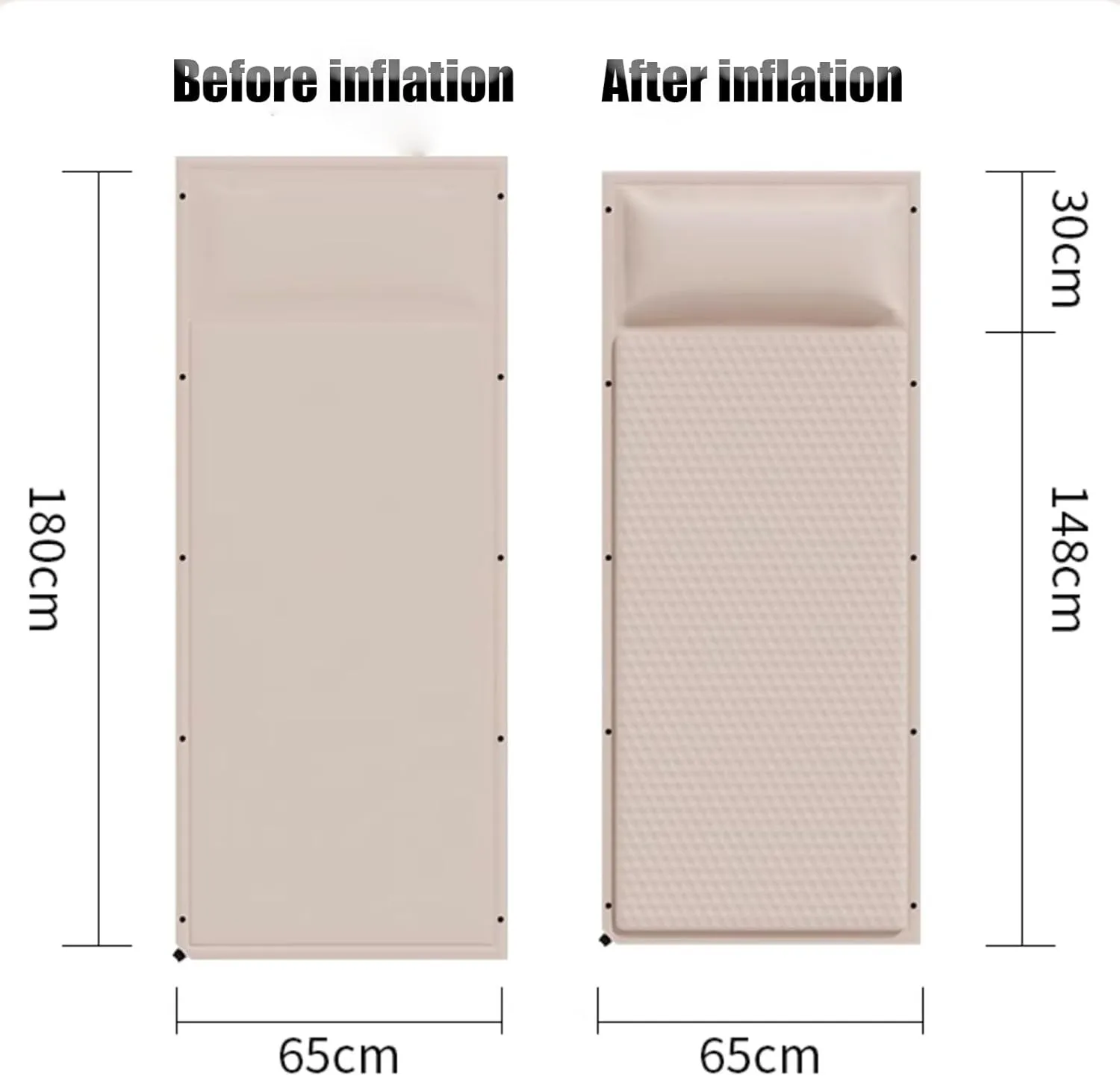 Car Air Mattress Foldable for Audi S4 B8 Avant Wagon 2008-2016, Back Seat Camping Bed Breathable Airbed Auto-Inflation Without Air Pump SUV Portable Sleeping Pad,Beige Single