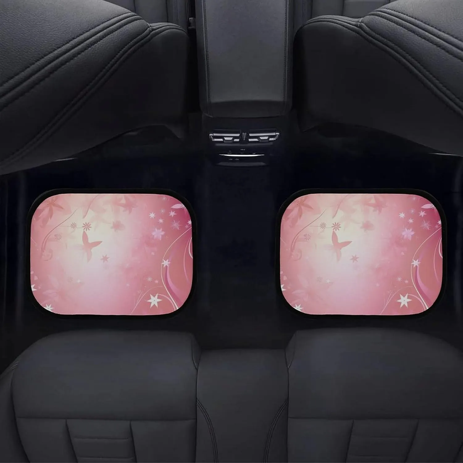 Car Floor Mats 4 Piece Universal Car Floor Mats Stars Pattern Car Mat Set Rubber Floor Mats for Cars Non-Slip Car Foot Pad Car Carpet Decor Heel Pad for Most Vehicles