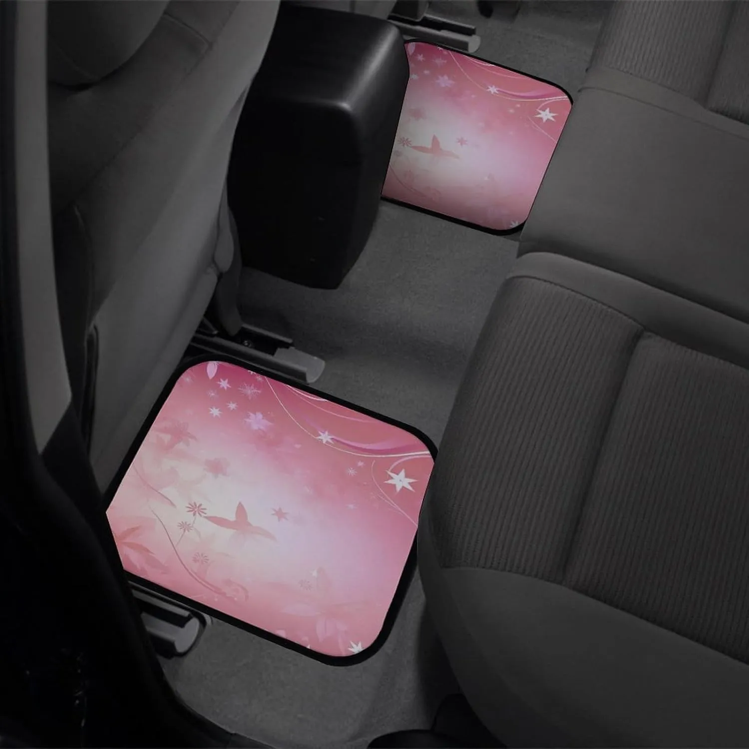 Car Floor Mats 4 Piece Universal Car Floor Mats Stars Pattern Car Mat Set Rubber Floor Mats for Cars Non-Slip Car Foot Pad Car Carpet Decor Heel Pad for Most Vehicles