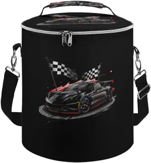 Car Racing Automobile Sport Racer Checkered Flag Insulated Lunch Bag Reusable Cooler Tote Bag for Camping Picnic Beach Work