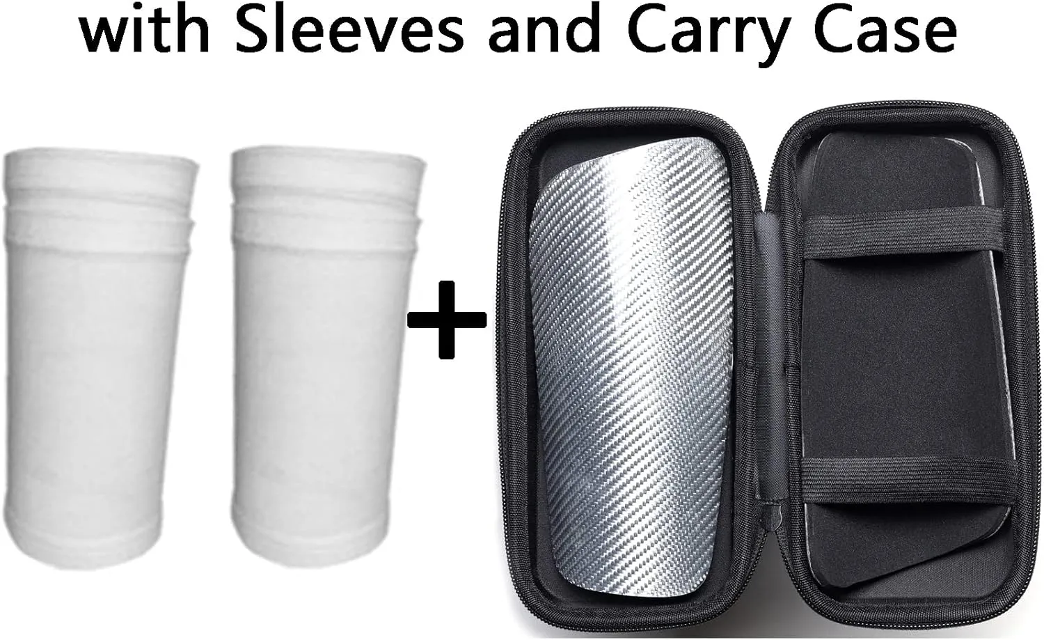 Carbon Fiber Soccer Shin Guards, with Portable Carrying Case, Super Strong, Ultra Light, Shock Resistance, Air Permeability, Suitable for Adult, Youth, Kid, Effective Protection