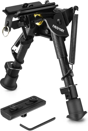 Carbon Fiber Tiltable Bipod with M-Rail Adapter (6-9 Inches)