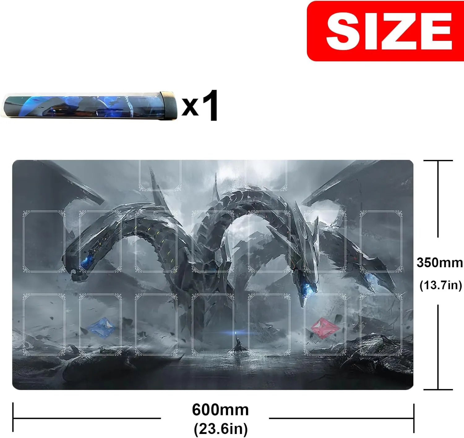 Card Rubber Mat Duel Mat Gaming Competition Pad Card Binder Deck 27.5x15.7in