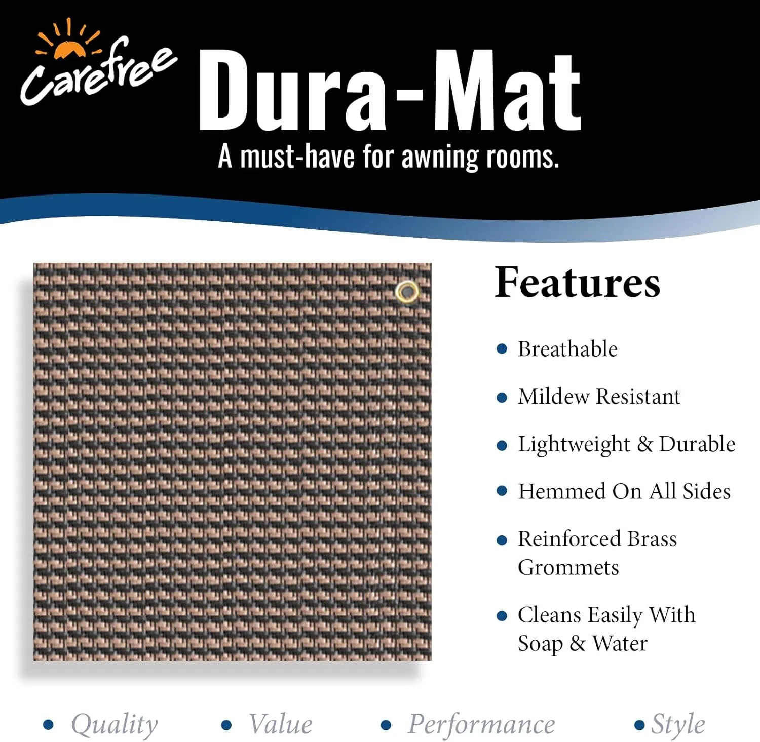 Carefree 182072 Brown 8' x 20' Dura-Mat